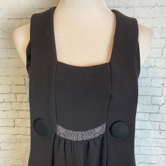 MOLOKO Dress Button Tuck Contrast m1v384 Sz M French Girl Steampunk Art To Wear - Picture 2 of 15